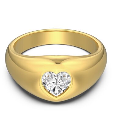 White Stone Heart Ring - Argjend S925