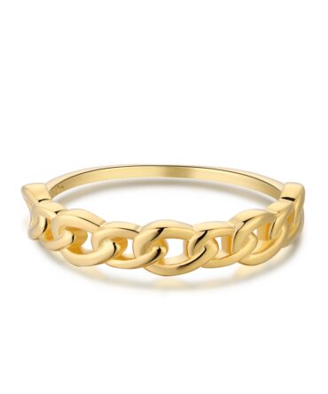 Golden Circle Silver Ring - Argjend S925