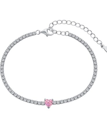 Pink Heart Silver - Argjend S925